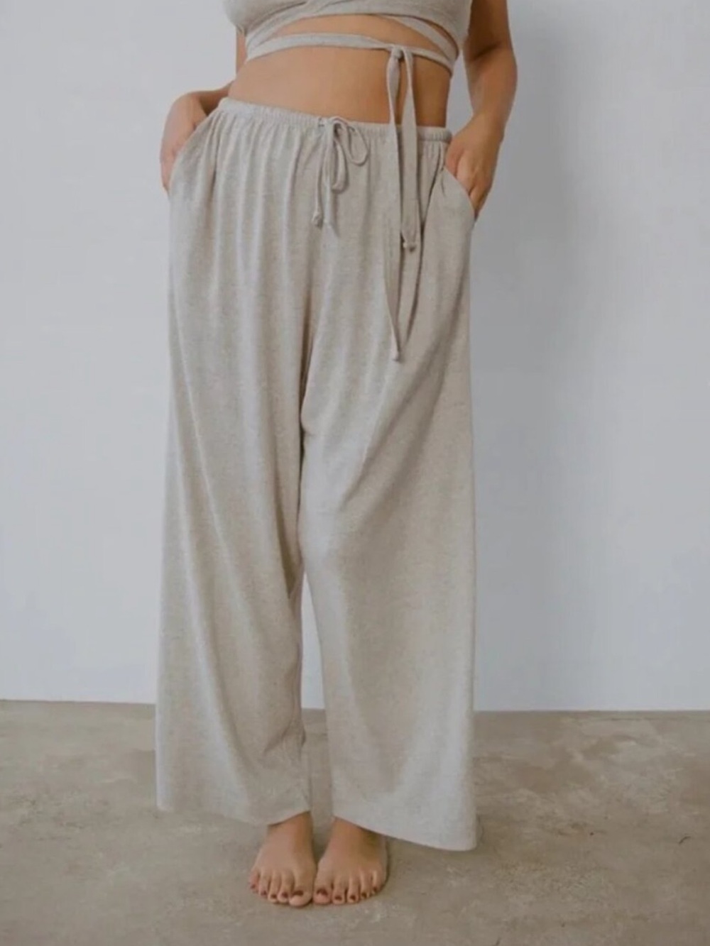 OZMA Sunset Pant, Regent Silk Noil, Heather Grey